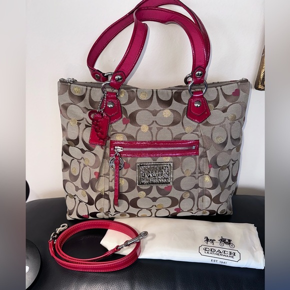 Coach Poppy Laura “Secret Admirer” Heart Glam Tote – Limited Edition ❤️✨ - Picture 2 of 14